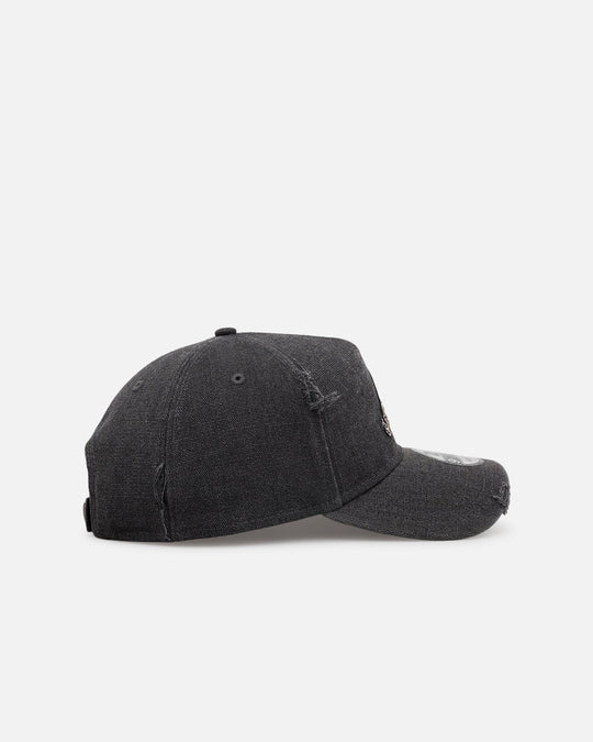 New Era Atlanta Braves 'Patent Leather' 9FORTY A-Frame Strapback Washed Black