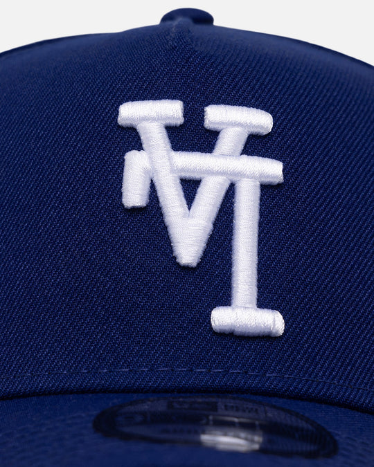 New Era Los Angeles Dodgers 'Upside Down LA Logo' 9FORTY A-Frame Snapback Dark Royal