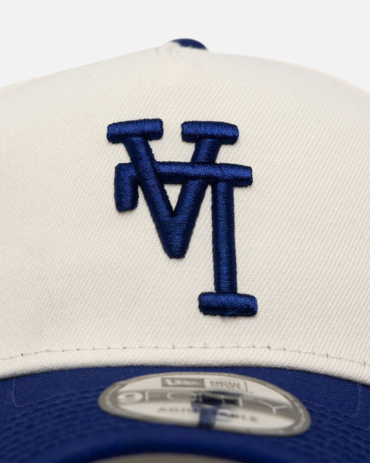 New Era Los Angeles Dodgers 'Upside Down LA Logo' 9FORTY A-Frame Snapback Chrome/Dark Royal