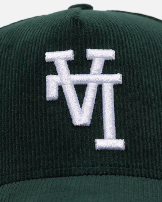 New Era Los Angeles Dodgers 'Upside Down LA Cord' 9FORTY A-Frame Corduroy Snapback Green