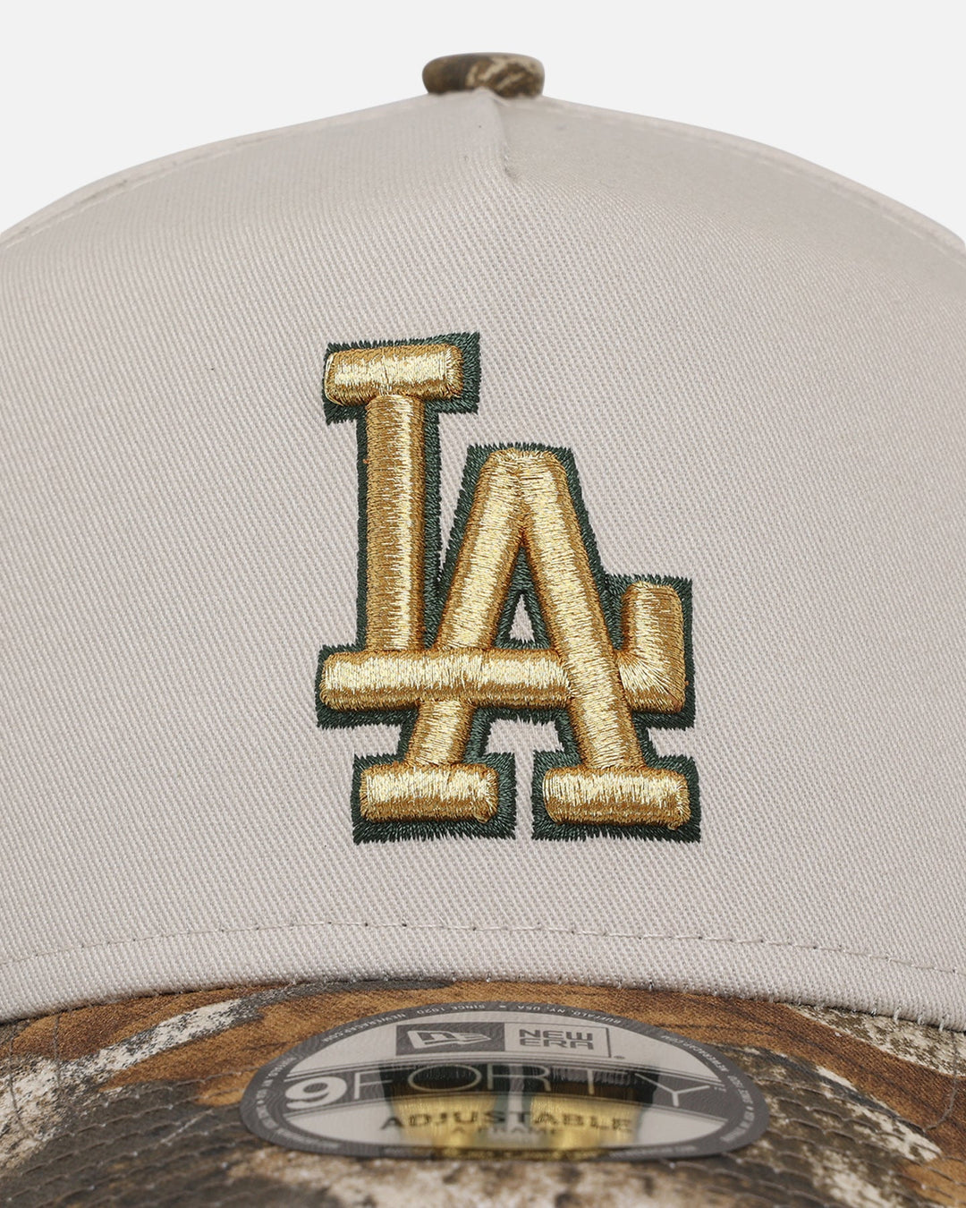 New Era Los Angeles Dodgers 'Real Tree Stone' 9FORTY A-Frame Snapback Stone