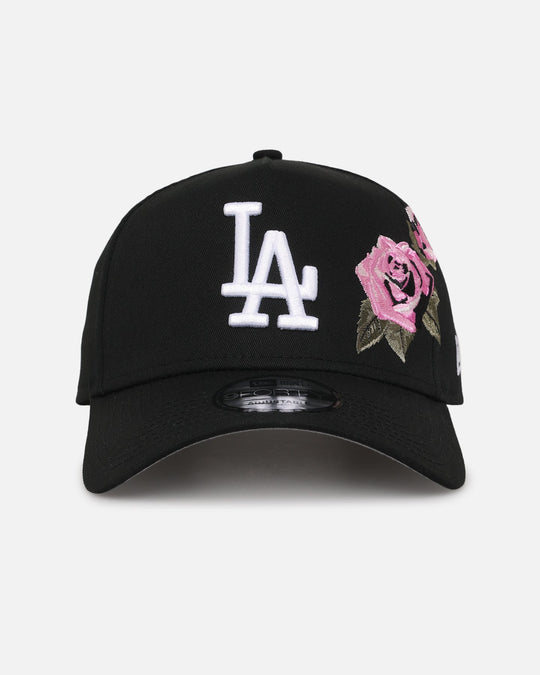 New Era Los Angeles Dodgers 'Pink Rose Embroidery' 9FORTY A-Frame Snapback Black/Pink